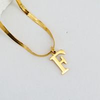 304 Stainless Steel 18K Gold Plated Luxurious Commute Letter Pendant Necklace sku image 6
