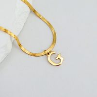 304 Stainless Steel 18K Gold Plated Luxurious Commute Letter Pendant Necklace sku image 7