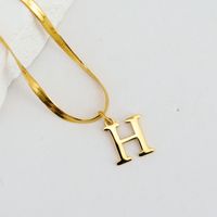 304 Stainless Steel 18K Gold Plated Luxurious Commute Letter Pendant Necklace sku image 8