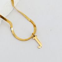 304 Stainless Steel 18K Gold Plated Luxurious Commute Letter Pendant Necklace sku image 10