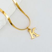 304 Stainless Steel 18K Gold Plated Luxurious Commute Letter Pendant Necklace sku image 11