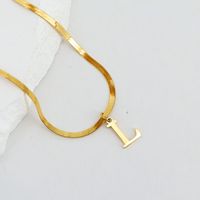 304 Stainless Steel 18K Gold Plated Luxurious Commute Letter Pendant Necklace sku image 12