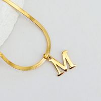 304 Stainless Steel 18K Gold Plated Luxurious Commute Letter Pendant Necklace sku image 13