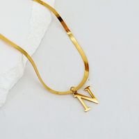 Edelstahl 304 18 Karat Vergoldet Luxuriös Pendeln Brief Halskette Mit Anhänger sku image 14