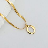 304 Stainless Steel 18K Gold Plated Luxurious Commute Letter Pendant Necklace sku image 15