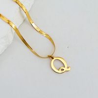 304 Stainless Steel 18K Gold Plated Luxurious Commute Letter Pendant Necklace sku image 17