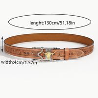 Simple Style Classic Style Animal Pu Leather Plating Metal Button Men's Leather Belts sku image 3