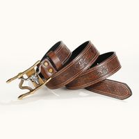 Simple Style Classic Style Animal Pu Leather Plating Metal Button Men's Leather Belts main image 2