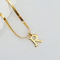 304 Stainless Steel 18K Gold Plated Luxurious Commute Letter Pendant Necklace sku image 18