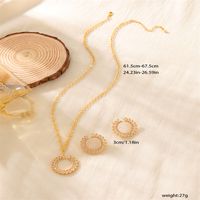 Copper 18K Gold Plated Basic Modern Style Classic Style Inlay Geometric Zircon Earrings Necklace Jewelry Set main image 2