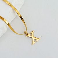 304 Stainless Steel 18K Gold Plated Luxurious Commute Letter Pendant Necklace sku image 24