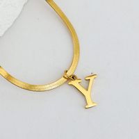 Edelstahl 304 18 Karat Vergoldet Luxuriös Pendeln Brief Halskette Mit Anhänger sku image 25