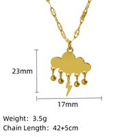 304 Stainless Steel 18K Gold Plated Simple Style Classic Style Plating Clouds Solid Color Necklace main image 5