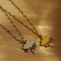 304 Stainless Steel 18K Gold Plated Simple Style Classic Style Plating Clouds Solid Color Necklace main image 2