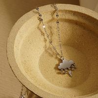 304 Stainless Steel 18K Gold Plated Simple Style Classic Style Plating Clouds Solid Color Necklace main image 3