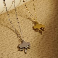 304 Stainless Steel 18K Gold Plated Simple Style Classic Style Plating Clouds Solid Color Necklace main image 1