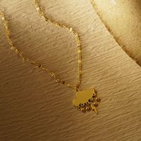 304 Stainless Steel 18K Gold Plated Simple Style Classic Style Plating Clouds Solid Color Necklace main image 4