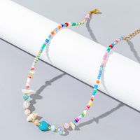 Großhandel Schmuck IG-Stil Farbblock Künstlicher Kristall Halskette main image 3