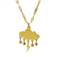 304 Stainless Steel 18K Gold Plated Simple Style Classic Style Plating Clouds Solid Color Necklace sku image 2