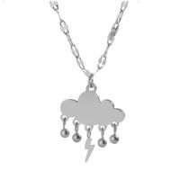 304 Stainless Steel 18K Gold Plated Simple Style Classic Style Plating Clouds Solid Color Necklace sku image 1