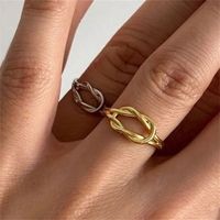 Casual Knot 201 Stainless Steel Gold Plated Open Rings Rings In Bulk main image 1
