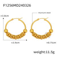 1 Pair Casual Retro O-Shape Titanium Steel 18K Gold Plated Earrings main image 9