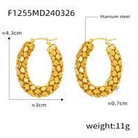 1 Pair Casual Retro O-Shape Titanium Steel 18K Gold Plated Earrings main image 10
