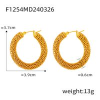 1 Pair Casual Retro O-Shape Titanium Steel 18K Gold Plated Earrings sku image 8