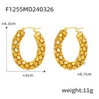 1 Pair Casual Retro O-Shape Titanium Steel 18K Gold Plated Earrings sku image 4