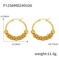 1 Pair Casual Retro O-Shape Titanium Steel 18K Gold Plated Earrings sku image 2