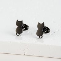 1 Pair Sweet Rabbit Cat Polishing 304 Stainless Steel 18K Gold Plated Ear Studs main image 3