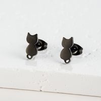 1 Pair Sweet Rabbit Cat Polishing 304 Stainless Steel 18K Gold Plated Ear Studs sku image 30