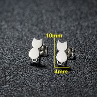 1 Pair Sweet Rabbit Cat Polishing 304 Stainless Steel 18K Gold Plated Ear Studs main image 2