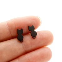 1 Pair Sweet Rabbit Cat Polishing 304 Stainless Steel 18K Gold Plated Ear Studs main image 5