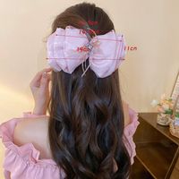 Women's Casual Simple Style Bow Knot Alloy Cloth Inlay Artificial Pearls Hair Clip sku image 1