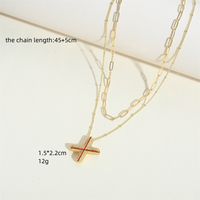 Copper Basic Classic Style Commute Inlay Letter Zircon Pendant Necklace main image 2