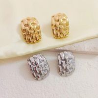 1 Pair Simple Style Rectangle Plating 304 Stainless Steel 18K Gold Plated Ear Studs main image 3