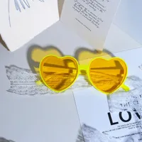 Cute Retro Heart Shape Solid Color Pc Special-Shaped Mirror Full Frame Women's Sunglasses main image 2