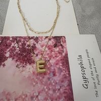 Copper Basic Classic Style Commute Inlay Letter Zircon Pendant Necklace sku image 5