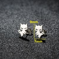 1 Pair Sweet Rabbit Cat Polishing 304 Stainless Steel 18K Gold Plated Ear Studs sku image 1