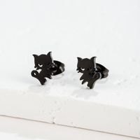 1 Pair Sweet Rabbit Cat Polishing 304 Stainless Steel 18K Gold Plated Ear Studs sku image 13