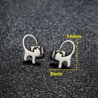 1 Pair Sweet Rabbit Cat Polishing 304 Stainless Steel 18K Gold Plated Ear Studs sku image 4