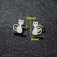 1 Pair Sweet Rabbit Cat Polishing 304 Stainless Steel 18K Gold Plated Ear Studs sku image 5