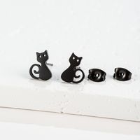 1 Pair Sweet Rabbit Cat Polishing 304 Stainless Steel 18K Gold Plated Ear Studs sku image 25