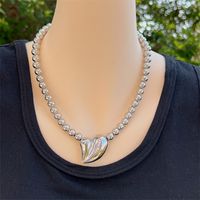 Kupfer 18 Karat Vergoldet Einfacher Stil Perlen Herzform Halskette main image 7