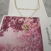 Copper Basic Classic Style Commute Inlay Letter Zircon Pendant Necklace sku image 19
