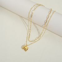 Copper Modern Style Classic Style Commute Letter Solid Color Pendant Necklace main image 5