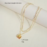 Copper Modern Style Classic Style Commute Letter Solid Color Pendant Necklace main image 2