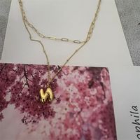 Copper Modern Style Classic Style Commute Letter Solid Color Pendant Necklace sku image 14