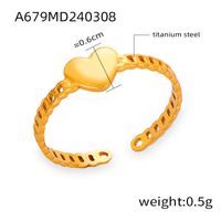 Titanium Steel 18K Gold Plated Casual Simple Style Commute Layered Plating Hollow Out Round Heart Shape Open Rings main image 8